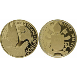 Offizieller KMS Vatikan 2014 Polierte Platte (PP) inkl. 50 Euro Goldmünze