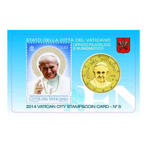 50 cent Coincard & 85 Cent StampVatikan 2014 - Nr. 5