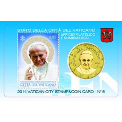 50 cent Coincard & 85 Cent StampVatikan 2014 - Nr. 5