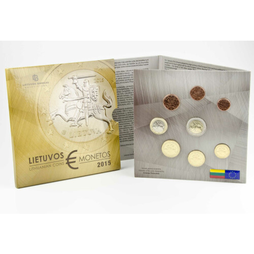 Offizieller Euro Kursmünzensatz Litauen 2015 Stempelglanz (st)