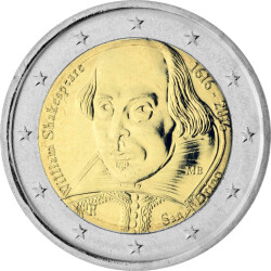 2 Euro Gedenkmünze San Marino 2016 st - Shakespeare - im Blister