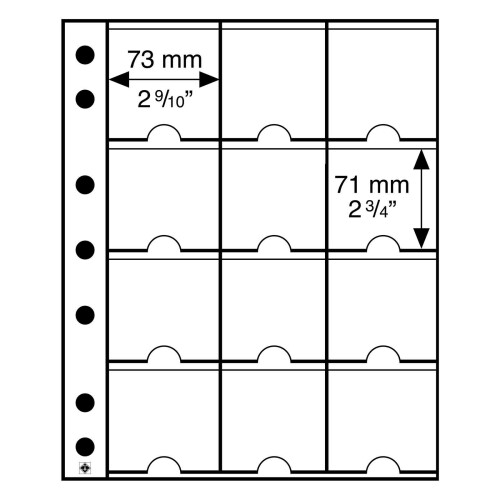 Kunststoffhüllen GRANDE für 12 Münzrähmchen XL