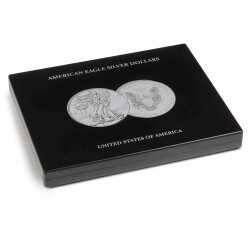 LEUCHTTURM Münzkassette für 20 American Eagle-Silberunzen in Kapseln, schwarz