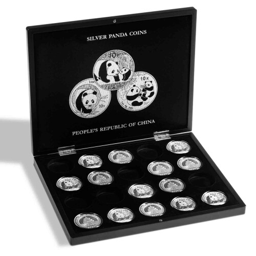 Münzkassette für 20 Panda-Silbermünzen, schwarz