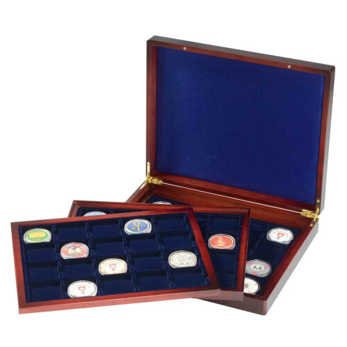 Münzkassette VOLTERRA TRIO deLuxe, mit je 20 eckigen Fächern für Münzen bis 48 mm Ø