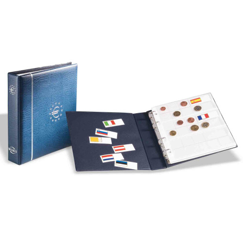 Münzalbum NUMIS, für Euro-Münzen, inkl. Schutzkassette, blau