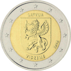 2 Euro Gedenkm&uuml;nze Lettland 2016 bfr. - Region...