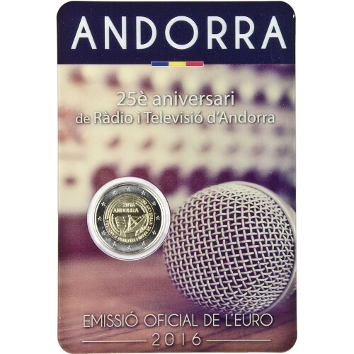 2 Euro Gedenkmünze Andorra 2016 st - Rundfunk - im Blister