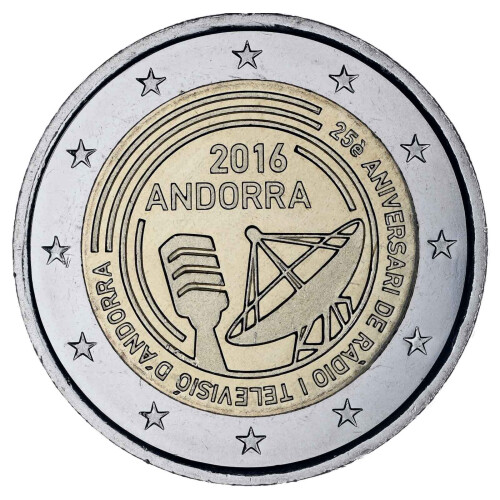 2 Euro Gedenkmünze Andorra 2016 st - Rundfunk - im Blister