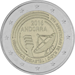 2 Euro Gedenkmünze Andorra 2016 st - Rundfunk - im Blister