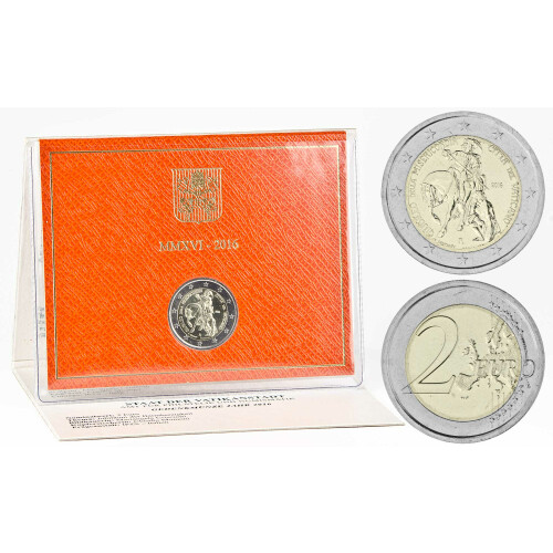 2 Euro Gedenkmünze Vatikan 2016 st - Barmherzigkeit - im Blister