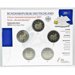 5 x 2 Euro Gedenkm&uuml;nze Deutschland 2017 st -...