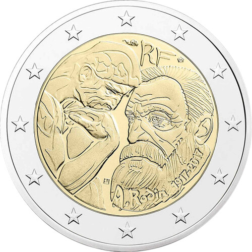 2 Euro Gedenkmünze Frankreich 2017 Bfr Auguste Rodin 495