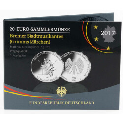 20 Euro Deutschland 2017 Silber PP - Bremer Stadtmusikanten