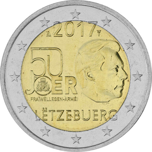 2 Euro Gedenkmünze Luxemburg 2017 bfr. - 50 Jahre Freiwillige Armee