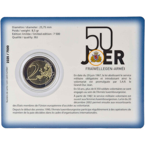 2 Euro Gedenkmünze Luxemburg 2017 st - 50 Jahre...