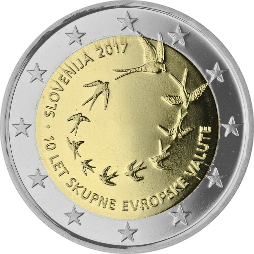 2 Euro Gedenkmünze Slowenien 2017 PP - 10 Jahre Euroeinführung