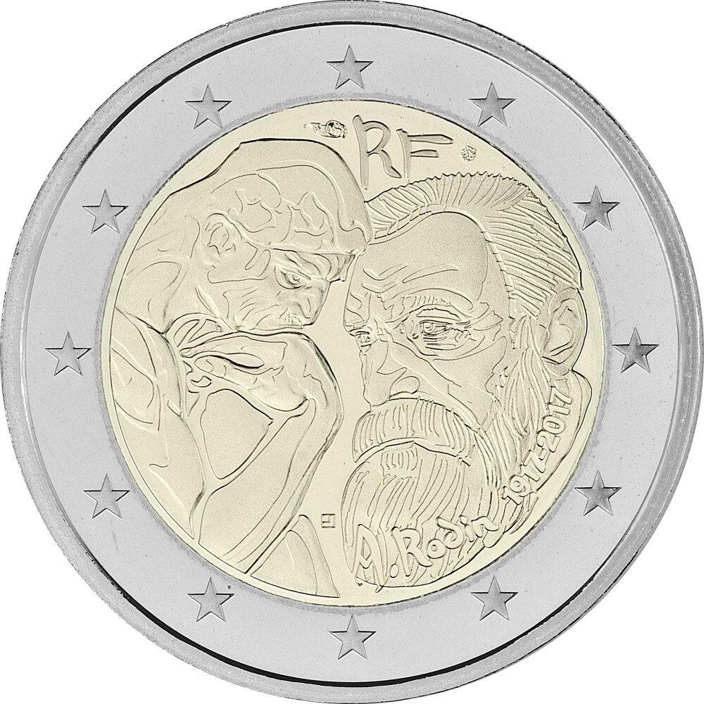 Pièce 2 Euros A Rodin 1917 2017