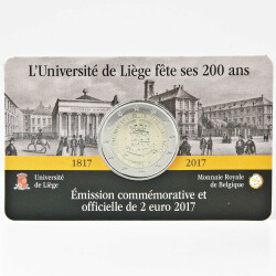 2 Euro Gedenkmünze Belgien 2017 st - Universität Lüttich - im Blister (wallonische Variante)