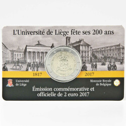 2 Euro Gedenkmünze Belgien 2017 st - Universität Lüttich - im Blister (wallonische Variante)