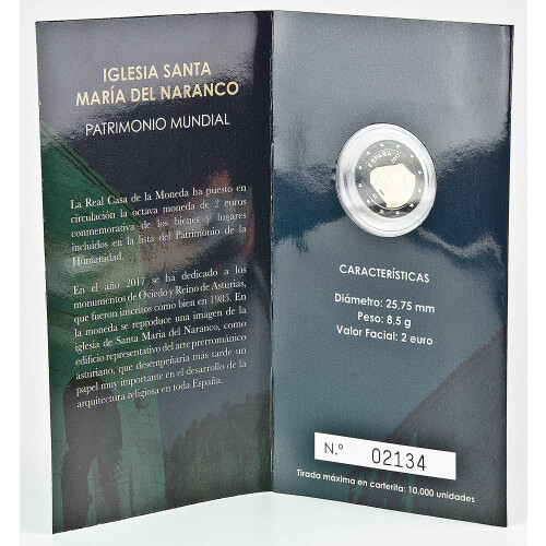 2 Euro Gedenkmünze Spanien 2017 PP - UNESCO Kirchen des...