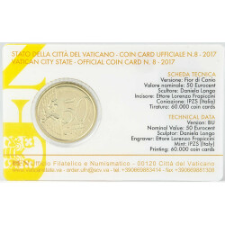 50 Cent Kursmünze Vatikan 2017 in CoinCard (Nr. 8)