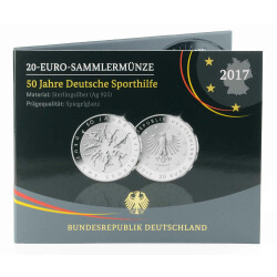 20 Euro Deutschland 2017 Silber PP - 50 Jahre Deutsche...