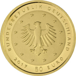 5 x 50 Euro Deutschland 2017 Gold st - Lutherrose - Serie: A D F G J