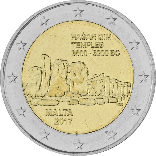 2 Euro Gedenkmünze Malta 2017 bfr. - Tempel von Hagar Qim
