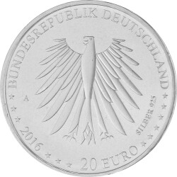 5 x 20 Euro Gedenkmünze Deutschland 2016 Silber bankfrisch - komplett!