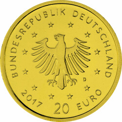 20 Euro Goldmünze "Pirol" - Deutschland 2017 - Serie: "Heimische Vögel" - D München