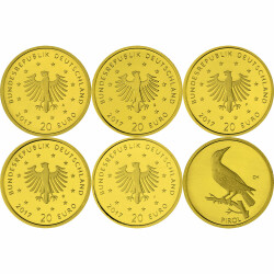 5 x 20 Euro Goldm&uuml;nze &quot;Pirol&quot;...