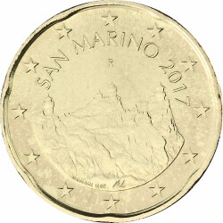 20 Cent Kursmünze San Marino 2017 bankfrisch - Neues Motiv: 3 Türme