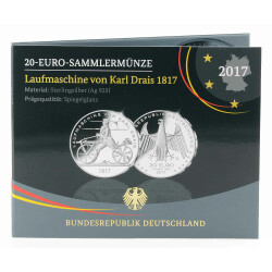 20 Euro Deutschland 2017 Silber PP - Laufmaschine Karl...