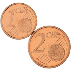 1 + 2 Cent Kursmünzen Andorra 2014 bankfrisch