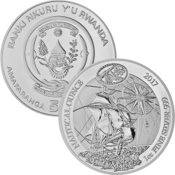 50 Francs Ruanda 2017 - 1 Unze Silber PP - Nautical Ounce: Santa Maria