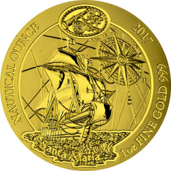 100 Francs Ruanda 2017 - 1 Unze Gold BU - Nautical Ounce: Santa Maria