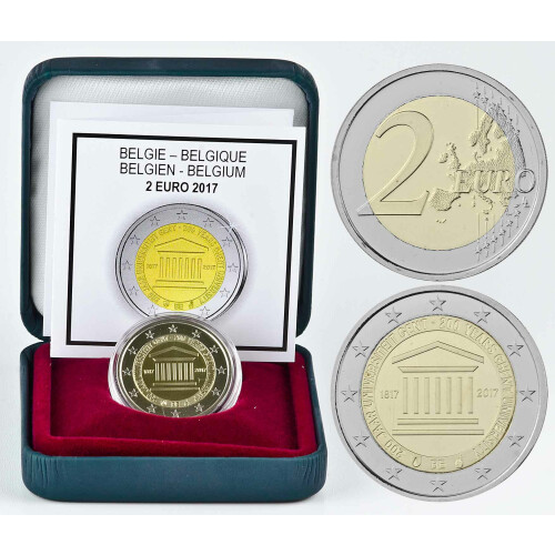 2 Euro Gedenkmünze Belgien 2017 PP - Universität Gent - im Etui