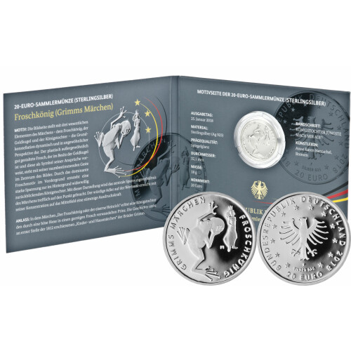 20 Euro Deutschland 2018 Silber PP - Froschkönig (Grimms Märchen)