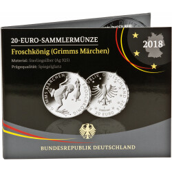 20 Euro Deutschland 2018 Silber PP - Froschkönig...