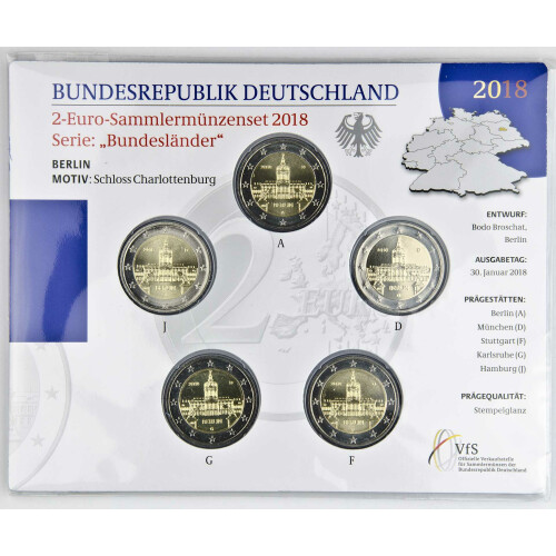 2 Euro Gedenkmünze Deutschland 2018 st - Schloss Charlottenburg - im Blister