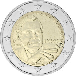5 x 2 Euro Gedenkmünze Deutschland 2018 bfr. - Helmut Schmidt (A-J)