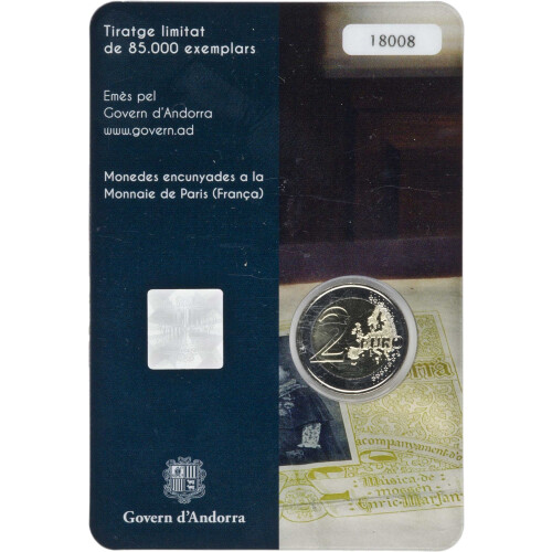 2 Euro Gedenkmünze Andorra 2017 st - 100 Jahre Hymne...