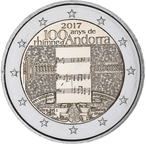 2 Euro Gedenkmünze Andorra 2017 st - 100 Jahre Hymne...