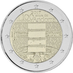 2 Euro Gedenkmünze Andorra 2017 st - 100 Jahre Hymne Andorras - im Blister