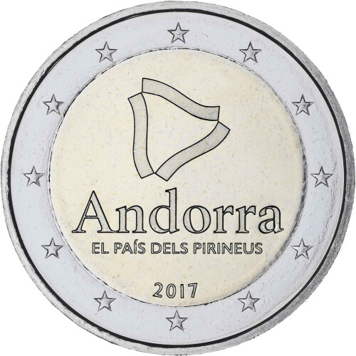 2 Euro Gedenkmünze Andorra 2017 st - Land in den Pyrenäen...