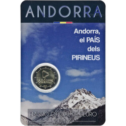 2 Euro Gedenkmünze Andorra 2017 st - Land in den Pyrenäen - im Blister