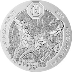 50 Francs Ruanda 2018 - 1 Unze Silber BU - Lunar: Jahr...