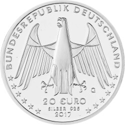 Jahressatz: 5 x 20 Euro Gedenkmünze Deutschland 2017 Silber bankfrisch - komplett!