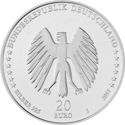 Jahressatz: 5 x 20 Euro Gedenkmünze Deutschland 2017 Silber bankfrisch - komplett!